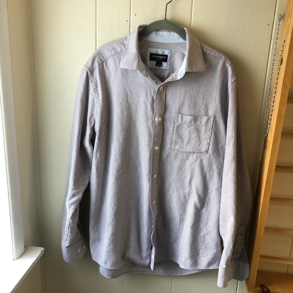 *JOHNSTON & MURPHY Men’s Long Sleeves Buttoned Dress Shirt size Large